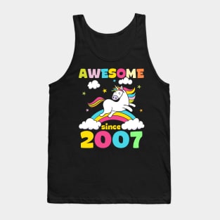 Cute Awesome Unicorn Since 2007 Funny Gift Tank Top